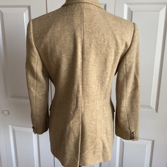 Ralph Lauren Tan Wool Blazer With Horse Buttons Size 10P - Picture 6 of 13